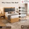 AIAN Diboll Queen Size Hydraulic Storage Bed Walnut