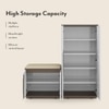 Baltoro Engineered Wood Tall Shoe Rack with Seating in White Finish