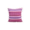 Acrylic Striped Cushion Cover with Lace Set of 2 (24 X 24 Inches)