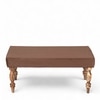Bestone Sheesham Wood Accent 2+1+1 Seater Bench Set With 2 Stools In Taupe Brown Velvet