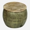 Crown Drum Metal Coffee Table in Gold Finish