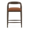 Zen Solid Wood Bar Stool (Danish Walnut Finish, Rust Boucle Colour)