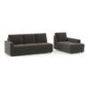 Apollo Compact Sofa (Colour : Smoke, Cushion : Soft, Back Type : Regular, Seating Capacity : Right Aligned 3 Seater + Right Aligned Chaise + Ottoman)