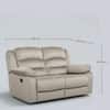 Bradford Velvet Fabric 2 Seater Manual Recliner Sofa in Beige