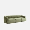 Zenliving Wood 3 Seater With Upholstery Non Storage Sofa In Green Colour