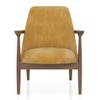 Dakota Solid Wood Lounge Chair In Stria Mustard
