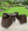 Cairns Wicker Table And Chair Set In Brown Dual Tone Finish