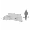 Apollo Sofa (Colour : Salsa Red, Cushion : Hard, Back Type : High Back, Seating Capacity : Left Aligned 3 Seater + Left Aligned Chaise + Ottoman)