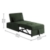 Evenie 1 Seater Pull Out Sofa cum Bed  in Olive Green Colour