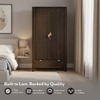 Toledo Solid Wood 2 Door Wardrobe In Dark Chestnut Finish