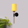 Devansh Metal Electric Wall Light in Black Colour with Yellow Shade Count of 1 Light