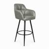 Doe Buck Luxury Faux Leather Counter Height Bar Stool in Sage Colour