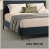 Solara Wave Luxe Queen Size Bed in velvet With Oak wood Frame & Hydraulic Storage