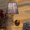Devansh Metal Electric Wall Light in Gold Colour with Blue Shade Count of 1 Light