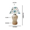 Devansh Conical Multicolor  Cotton Shade  Lamp With  Wood & Mosaicglass Base For Decoration /Office/Home/Gifting/Study For Decoration /Office/Home/Gifting/Study -(10X10X14.5) Inches -