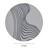 Handmade Round Wool Silk Rug Modern Wave Grey 6 Feet Carpet