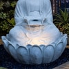 Grey Fiber Glass Lotus Buddha Indoor Water Fountain