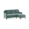 Abbey Sectional Sofa (Colour : Dusty Turquoise Velvet, Cushion : Soft, Seater : Right Aligned 2 Seater + Right Aligned Chaise)