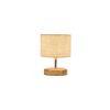Kaeya White Natural Fiber Shade Table Lamp with Natural Wooden Base