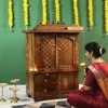D'Dass Honey Finish Solid Sheesham Wooden Temple For Pooja