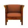 Haveli 2+1+1 Seater Wooden Sofa (Orange Colour, Honey Finish)