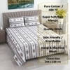 White And Coffee Shade Foral 400 Tc Cotton  Flat Quen Size Bedsheet With 2 Pillow Covers