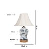 Devansh Off-White Cotton Shade Lamp With Wood & Mosaic Glass Base For Decoration/Office/Home/Gifting/Study For Decoration/Office/Home/Gifting/Study