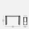 Regent Metal Console Table in Black Finish with Porcelain Top