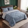 Grey Floral 4 Pcs Comforter set with Queen size bedsheet + 2 Pillow covers