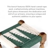Riaza Sheesham Wood Maachi Stool in Green & White Rope Canning