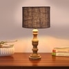 Devansh Grey Jute   Table Lamp With  Wood Natural Base (7X17.5 Inches)-17