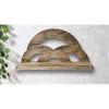 Bowie Brown Colour Solid Wood Handcarved Floating Wall shelf in Rainbow Design