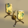 Devansh Metal Electric Wall Light in Gold Colour with Multi Shade Count of 2 Lights