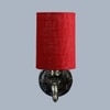 Devansh Metal Electric Wall Light in Antique Gold Colour with Maroon Shade Count of 1 Light