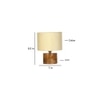 Conrad off-white cotton table lamp with Natural Wood Base