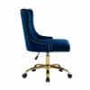 Doe Buck Swen Luxury Blue Tufted Velvet Office Chair