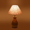 Devansh Multicolor Cotton Table Lamp With  Wood Natural Base (10X12.5 Inches)-38