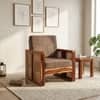 Ritik Solid Wood 1 Seater Rattan Designed Sofa  In Natural Teak Finish