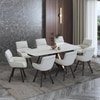 Aeris Ceramic 6 to 8 Seater Extendable Dining Table With Bren Dining Chair