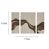 Abstract Handmade Natural Wool Wall Art Brown Beige 3 Panel Set 7 x 5 Feet