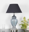 Syracuse Blue Glass Table Lamp With Black Cotton Shade