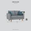 Scandinavian Nexon Two Seater Sofa Natural Wood Finish