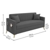 Convil Velvet 3 Seater Sofa in Dark Grey Color