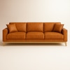 Airy 3 Seater Sofa In Leatherette Brown Color