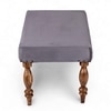 Bestone Sheesham Wood Accent Seater Bench Set  2 Stools In Iron Grey Velvet
