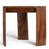 Avina Sheesham Wood Contemporary Triangle Set Of 2 Sidetable  End Table In Natural Teak Finish
