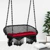 Swingzy Premium Large Round Double Seater Swing Chair with Cushion Black