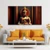 The Castle Decor Lord Buddha Meditation Wall Painting Wooden Framed 27x48 Inch (Style 1)