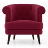 Bardot Lounge Chair in Fuschia Red Velvet Colour