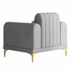 Josbert Velvet 1 Seater Sofa In Grey Colour